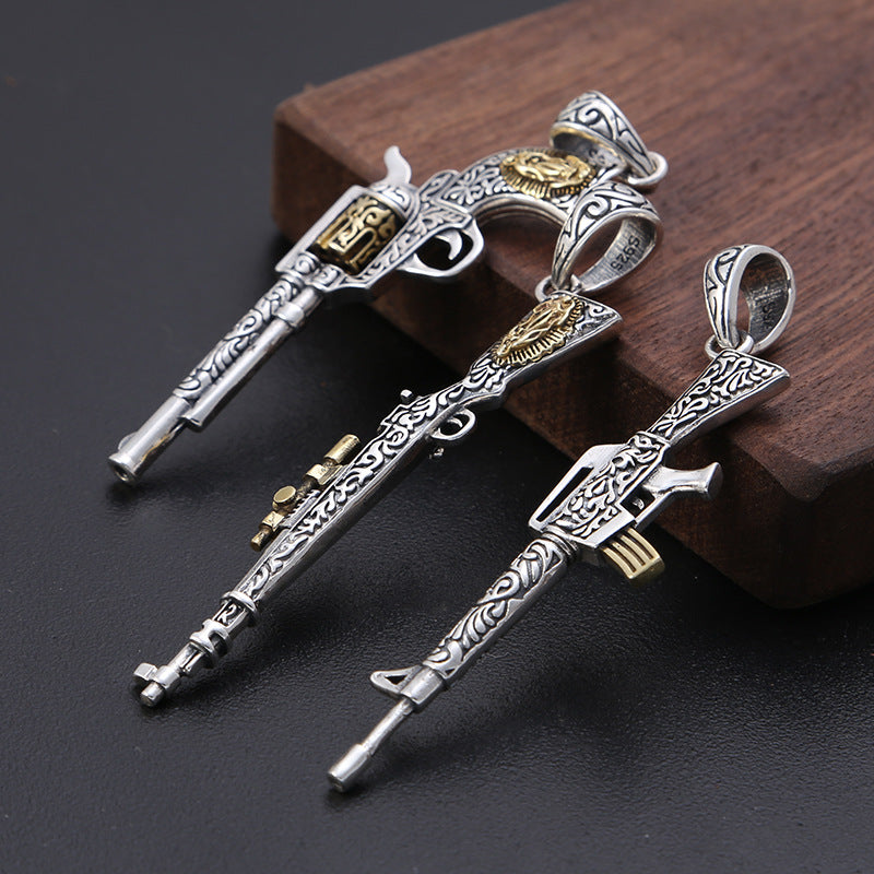 Plata Fina Custom Pistol Necklace 925 Silver