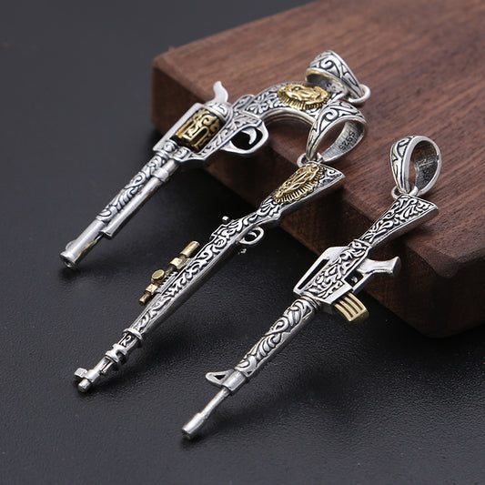 Plata Fina Custom Pistol Necklace 925 Silver