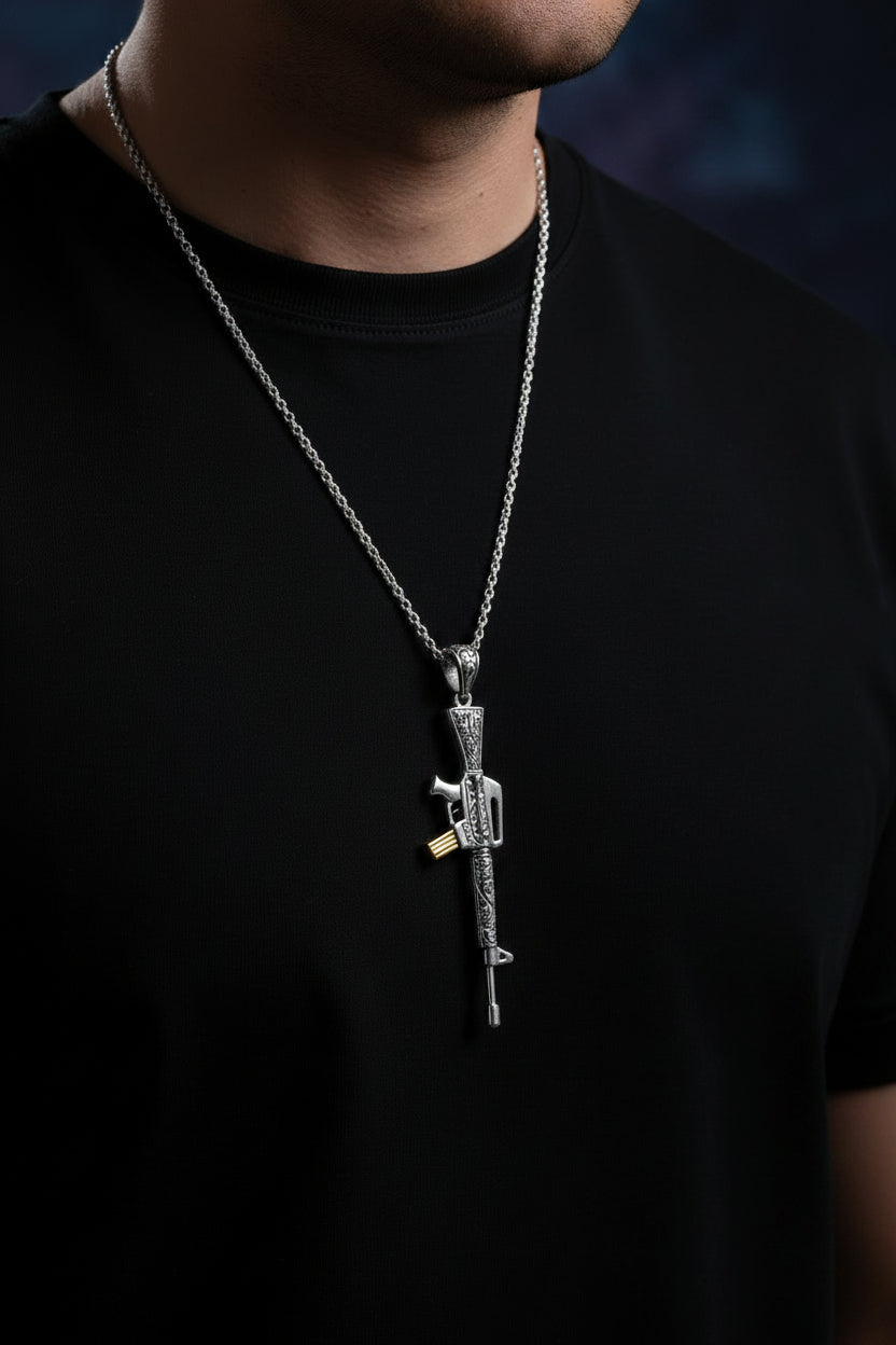 Plata Fina Custom Pistol Necklace 925 Silver